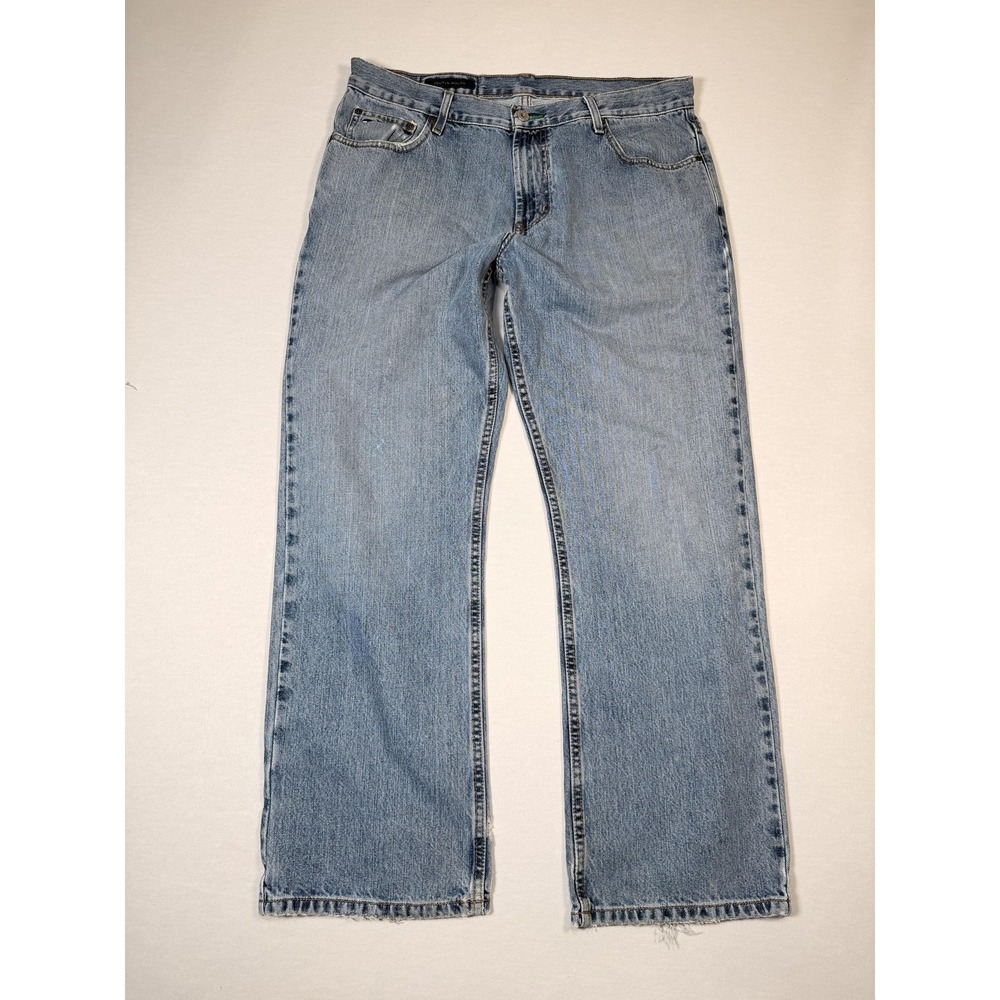 Tommy Hilfiger Freedom Jeans Mens 34x30 Light Wash Blue Relaxed Straight Denim